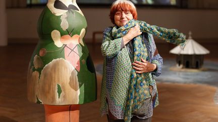 La réalisatrice Agnès Varda au musée d'Ixelles, en Belgique, qui lui consacrait une exposition baptisée "Patates et compagnie" (24 février 2016) (LAURENT DUBRULE / EPA / MAXPPP)