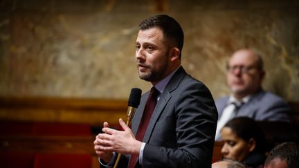 Le député LR Ian Boucard à l'Assemblée nationale, en février 2023. (THOMAS PADILLA / MAXPPP)