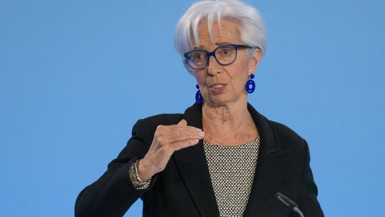 The President of the European Central Bank, Christine Lagarde, on May 4, 2023. (ANDRE PAIN / AFP)