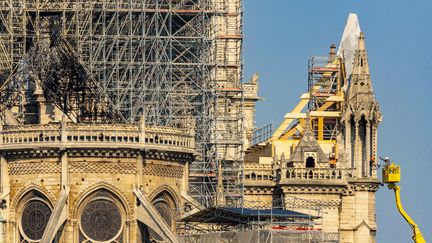 Le chantier de Notre-Dame de Paris, le 20 avril 2019.&nbsp; (GARDEL BERTRAND / HEMIS.FR / HEMIS.FR)