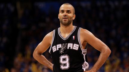 Tony Parker, meneur de jeu de l'&eacute;quipe de France et joueur des Spurs de San Antonio (Etats-Unis) &agrave; Oklahoma City le 31 mai 2012. (RONALD MARTINEZ / GETTY IMAGES NORTH AMERICA)