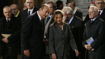 Jacques Chirace et Simone Veil, le 18 janvier 2007, au Panthéon (Paris). (JACKY NAEGELEN / AFP)