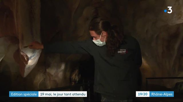 Les musées et les salles d'expo se déconfinent aussi aujourd'hui. A la Grotte Chauvet, les visiteurs en nombre dès le matin, ont enfin pu renouer avec la culture, dans une jauge limitée à 8m2 par personne.