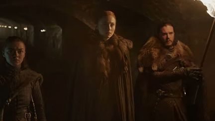 Arya, Sansa et Jon dans le trailer de la Saison 8 de "Game of Thrones".
 (HBO)