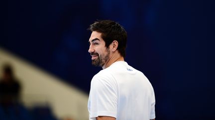 Le handballeur de Montpellier,&nbsp;Nikola Karabatic, avant un match contre le PSG Handball, le 30 septembre 2012 au stade Pierre de Coubertin &agrave; Paris. (FRANCK FIFE / AFP)