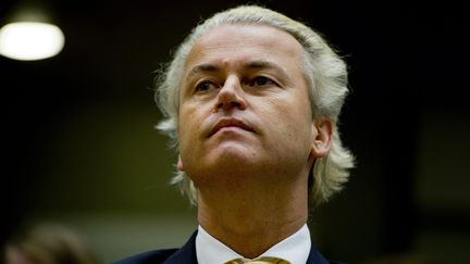 Geert Wilders, chef de file du Parti pour la Libert&eacute; (extr&ecirc;me droite), &agrave; Amsterdam (Pays-Bas), le 23 juin 2011. Son parti a provoqu&eacute; la chute du gouvernement, lundi. (ROBIN UTRECHT / ANP / AFP)