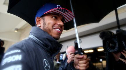 Lewis Hamilton sur le circuit des Am&eacute;riques &agrave; Austin (Texas, Etats-Unis), le 24 octobre 2015. (MARK THOMPSON / GETTY IMAGES NORTH AMERICA / AFP)