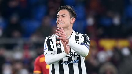 Paulo Dybala lors de la victoire de la Juventus sur la pelouse de l'AS Roma, le 9 janvier 2022. (GIUSEPPE MAFFIA / NURPHOTO)