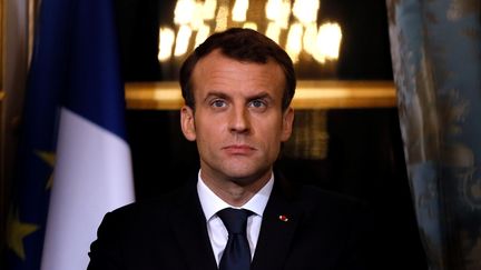 Emmanuel Macron lors d'une conférence de presse à l'Elysée, à Paris, le 5 mars 2018. (AFP)