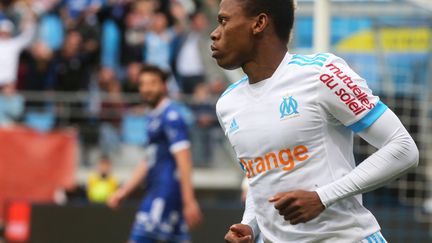 Njie sous le maillot marseillais en avril 2018. (FRANCOIS NASCIMBENI / AFP)