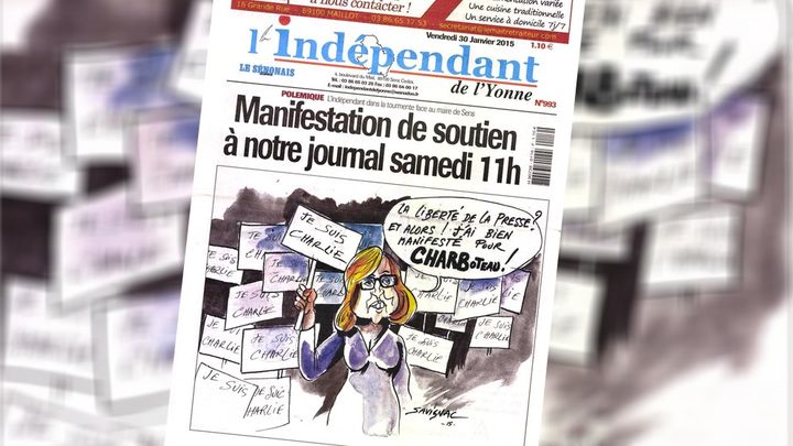 La une de "L'Ind&eacute;pendant de l'Yonne", dat&eacute;e du 30 janvier 2015. (L'INDEPENDANT DE L'YONNE / FRANCETV INFO)