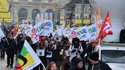 Manifestation d'enseignants à Lille, le 6 février 2018. (FLORENT MOREAU / MAXPPP)