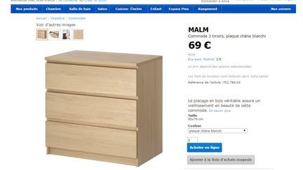 Les commodes qui pr&eacute;sentent un risque de basculement sont notamment les mod&egrave;les Malm 3, 4 et 6. (IKEA)