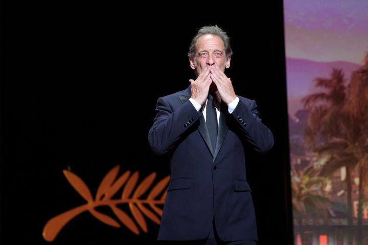 Actor Vincent Lindon, president of the Jury of the 75th Cannes Film Festival, May 28, 2022 during the closing ceremony.  (VALERY HACHE / AFP)