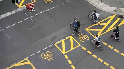 Des pistes cyclables à Berlin en janvier 2021 (SEBASTIAN GABSCH/GEISLER-FOTOPRE / GEISLER-FOTOPRESS)