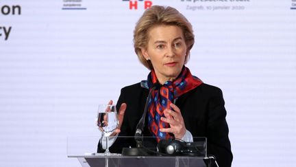 Ursula&nbsp;von der Leyen, la présidente de la Commission européenne, le 10 janvier 2020. (DENIS LOVROVIC / AFP)