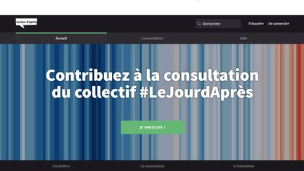 Capture d'écran du site de la consultation sur l'après coronavirus lancé par plusieurs parlementaires. (LEJOURDAPRES.PARLEMENT-OUVERT.FR)