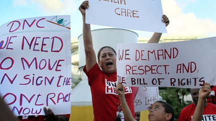 Des manifestants de la fédération syndicale AFL-CIO en Floride en 2007 (JOE RAEDLE / GETTY IMAGES NORTH AMERICA)