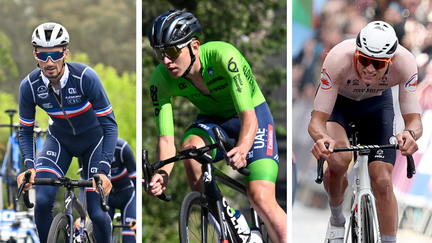 Julian Alaphilippe, Tadej Pogacar et Mathieu van der Poel seront parmi les favoris au titre mondial, dimanche 29 septembre à Zurich (Suisse). (AFP / MAXPPP)