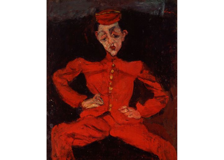 Chaïm Soutine, Le Groom, Ancienne collection du baron Kojiro Matsukata affectée en 1959 au Musée national d’art moderne en application du traité de paix avec le Japon de 1952, Collection Centre Pompidou, Paris Musée national d’art moderne, CCI (© Photo : Centre Pompidou, MNAM-CCI/Philippe Migeat/Dist. RMN-GP)