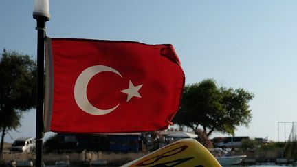 Antalya (Turquie), le 25 juillet 2014. Drapeau turc arboré par le petit bateau à moteur d'un hôtel.
 (Natalia Seliverstova/Sputnik)