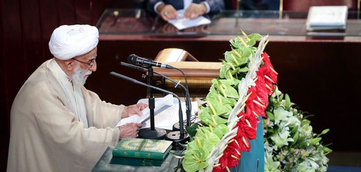 Déjà chef du Conseil des Gardiens de la Constitution, l'Ayatollah Ahmad Janati, ultraconservateur et farouchement anti-occidental, a été élu, le 24 mai 2016, président de l'Assemblée des experts. (Fatemeh Bahrami/ANADOLU AGENCY/AFP)