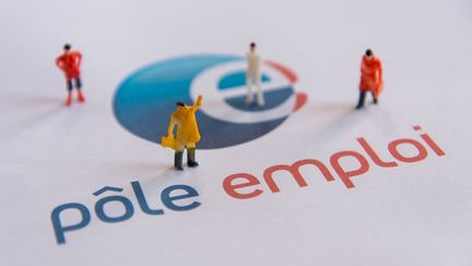 Le logo de Pôle emploi, le 25 février 2019. (RICCARDO MILANI / HANS LUCAS / AFP)