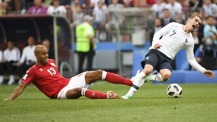 L'attaquant de l'équipe de France, Antoine Griezmann, le 26 juin 2018 à Moscou (Russie). (ANDREW SURMA / NURPHOTO / AFP)