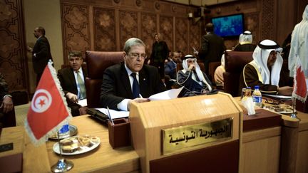 Le ministre tunisien des Affaires étrangères, Othman Jerandi, au siège de la Ligue au Caire, le 21 décembre 2013. (MOHAMMED ELSHAMY / ANADOLU AGENCY)