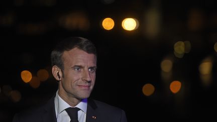 Emmanuel Macron, lors d'une conférence de presse à Prague (République Tchèque), le 26 octobre 2018.&nbsp; (MICHAL CIZEK / AFP)