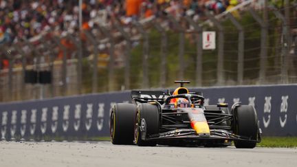 Max Verstappen lors du Grand Prix d'Espagne, dimanche 4 juin. (ENRIC FONTCUBERTA / MAXPPP)