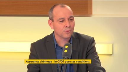 Laurent Berger, secrétaire général de la CFDT, invité de l'interview éco le 3 octobre 2018. (FRANCEINFO / RADIOFRANCE)