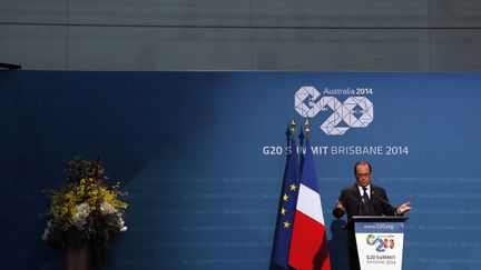 &nbsp; (François Hollande en conférence de presse de clôture au G20 de Brisbane, en Australie © REUTERS/David Gray)