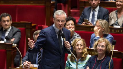 Le ministre de l'Economie, Bruno Le Maire, à l'Assemblée nationale, le 9 août 2017. (MAXPPP)