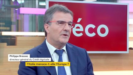 Invité de Jean-Paul Chapel dans ":L'éco", Philippe Brassac, directeur général du Crédit Agricole, analyse le budget italien et l'état des banques dix ans après la crise.