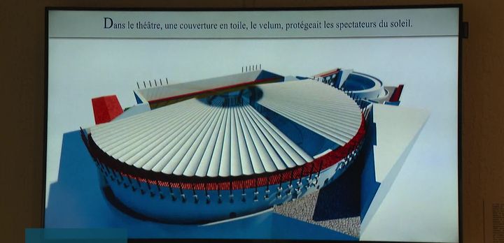 Simulation en image de synthèse du Théâtre Antique de Lyon&nbsp; avec le velum. (J. Adde / France Télévisions)