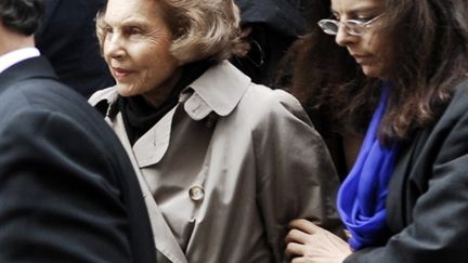 Liliane Bettencourt et sa fille, Françoise Bettencourt Meyers le 6 juillet 2007 (AFP - MIGUEL MEDINA)