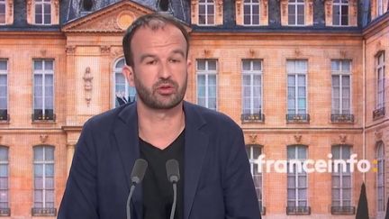 Manuel Bompard, député européen La France insoumise, invité du 8h"à franceinfo, mercredi 13 avril 2022. (CAPTURE ECRAN / FRANCEINFO)