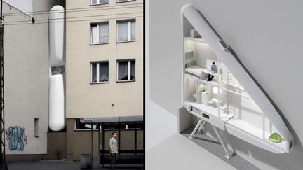 La maison Keret, 14 m2, logée entre deux immeubles à Varsovie.
 (Courtesy of Centrala)