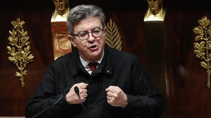 Le président du groupe La France insoumise à l'Assemblée nationale Jean-Luc Mélenchon, le 3 mars 2020. (LUDOVIC MARIN / AFP)