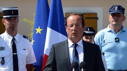 Fran&ccedil;ois Hollande &agrave;&nbsp;Pierrefeu-du-Var (Var), le 14 ao&ucirc;t 2012. (BORIS HORVAT / AFP)