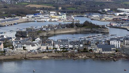 Photo aérienne de la ville close de Concarneau (illsutration).&nbsp; (MARCEL MOCHET / AFP)