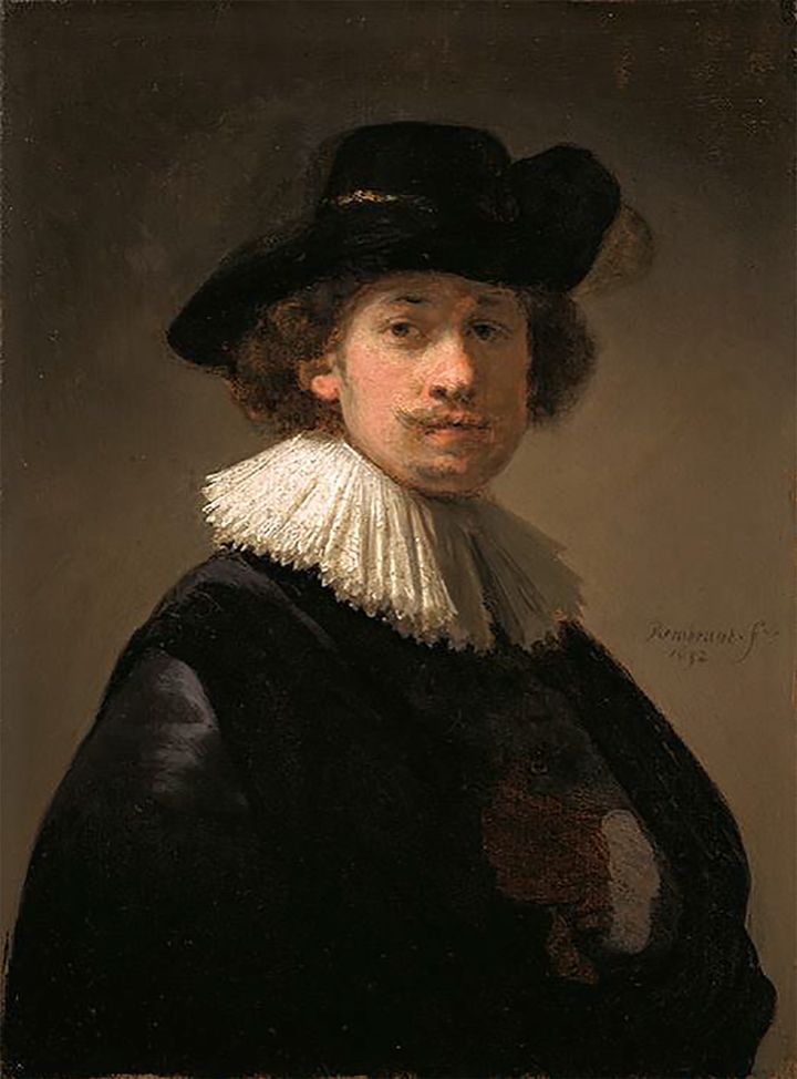 L'autoportrait de&nbsp;Rembrandt mis en vente par&nbsp;Sotheby's, le 8 juin 2020. (STRINGER / SOTHEBY'S)