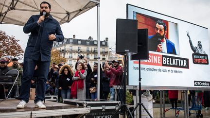 Comedian Yassine Belattar Place de la Nation, in Paris, October 27, 2019. (CHRISTOPHE PETIT TESSON / EPA / MAXPPP)