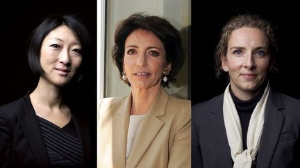 Fleur Pellerin, Marisol Touraine et Delphine Batho, nomm&eacute;es membres du premier gouvernement de Jean-Marc Ayrault, le 16 mai 2012. (FRED DUFOUR / AFP)