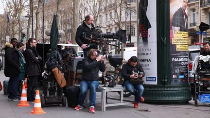 Le tournage d'un film à Paris, en mars 2017 (illustration). (OLIVIER BOITET / MAXPPP)