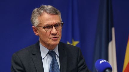 Jean-François Ricard, procureur du parquet national antiterroriste, lors d'une conférence de presse, à Nice (Alpes-Maritimes), le 29 octobre 2020. (VALERY HACHE / AFP)