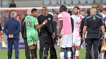 Une altercation a éclaté entre les joueurs de Nancy et du Red Star, à la fin du match, le 11 octobre 2023. (MAXPPP)