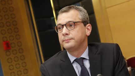 Le secrétaire général de l'Elysée, Alexis Kohler, devant la commission d'enquête du Sénat, le 26 juillet 2018. (FRANCOIS GUILLOT / AFP)