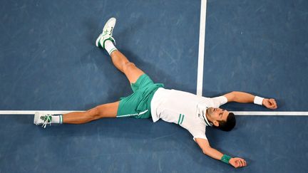 Novak Djokovic a remporté son neuvième titre à Melbourne, dimanche 21 février. (MORGAN HANCOCK / TENNIS AUSTRALIA)